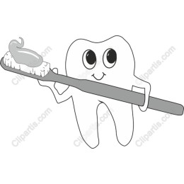 Cheerful Tooth with Toothbrush