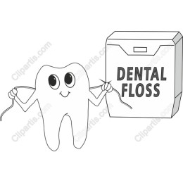 Cheerful Tooth with Dental Floss