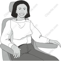 Cheerful Woman in Modern Chair
