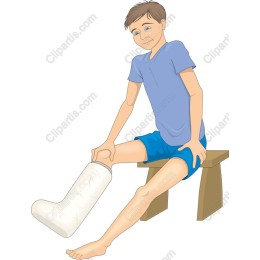 Young Boy with a Cast