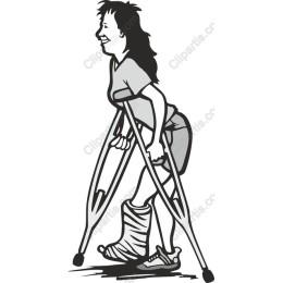 Resilient Woman on Crutches