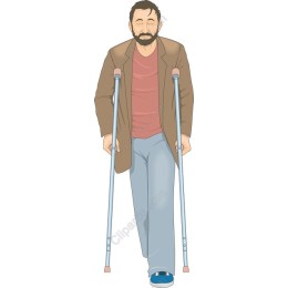 Empowering Man on Crutches