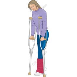 Determined Spirit: Woman on Crutches