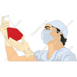 Scientist Examining Red Liquid