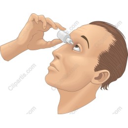 Man Applying Eye Drops