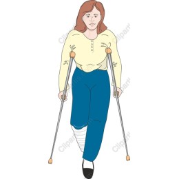Resilient Woman on Crutches