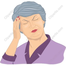 Elderly Woman Expressing Discomfort