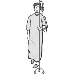 Male Patient in Hospital Gown and