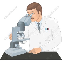 Scientist with Microscope