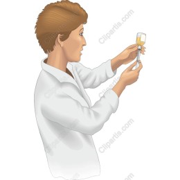 Scientist Examining Syringe