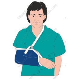 Young Person with Medical Arm Sling