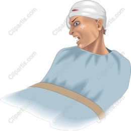 Intense Patient in Hospital Gown