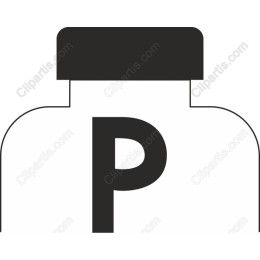 Stylized Bottle with Letter P