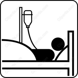 Hospital Bed Patient with IV