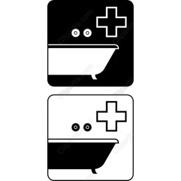 Minimalist Bathtub with Medical Cross