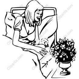 Joyful Serenity - of a Woman in Bed with Flowers
