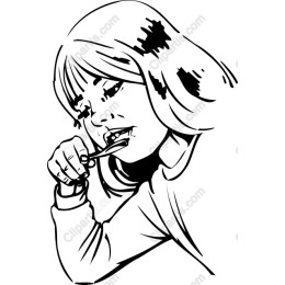 Charming Girl Brushing Teeth