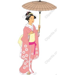 Elegant Japanese Woman with Parasol