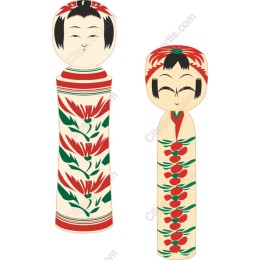 Matryoshka Doll Set - Kokeshi