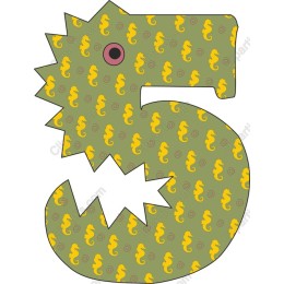 Whimsical Seahorse Number Five