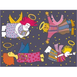 Whimsical Angels in Flight