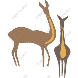 Stylized Antelope Pair