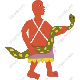 Vibrant Serpent-Holding Character