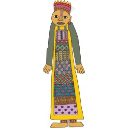 Cultural Richness : Traditional Figure with Intricate Patterns