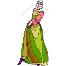 Graceful Lady in Vibrant Gown
