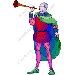 Colorful Medieval Trumpeter