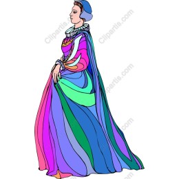 Regal Lady in Vibrant Gown