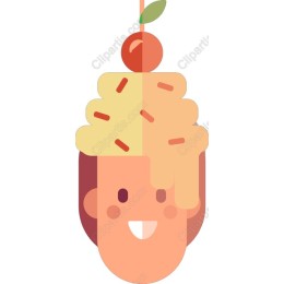 Whimsical Ice Cream Head Character