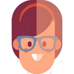 Cheerful Smiling Character with Glasses