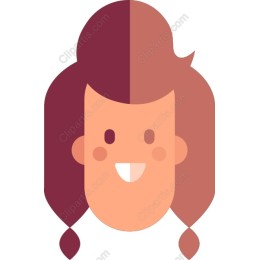 Cheerful Character with Pigtails