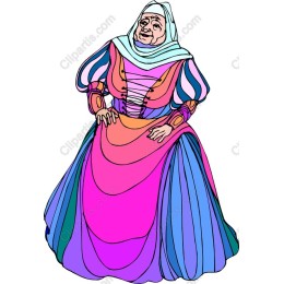Whimsical Elderly Woman in Vibrant Attire
