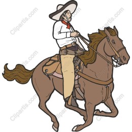 Wild West Cowboy Riding Horse