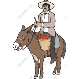 Rustic Farmer on Mule