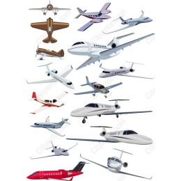  Airplane Clipart Set - 16 Unique with Previews