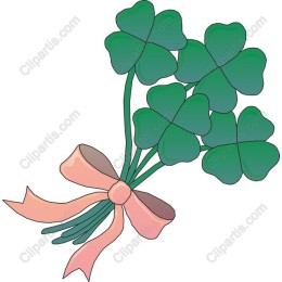 Lucky Four-Leaf Clover with Ribbon