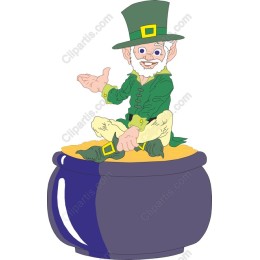 Leprechaun Sitting on Pot of Gold