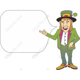 Whimsical Leprechaun with Speech Bubble