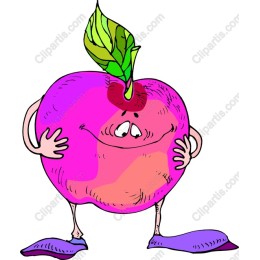Whimsical Pink Apple Character