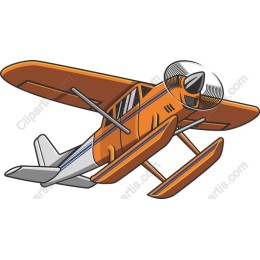 Vibrant Orange Seaplane