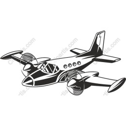Classic Twin-Engine Airplane