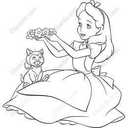 Whimsical Girl and Cat
