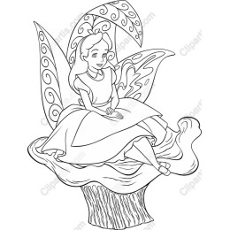 Whimsical Fairy Perched on Mushroom