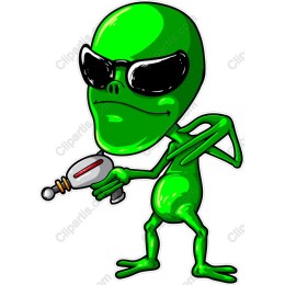 Playful Green Alien