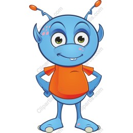 Playful Blue Alien Cartoon