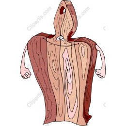 Whimsical Wooden Ghost Character