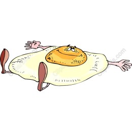 Playful Fried Egg Character